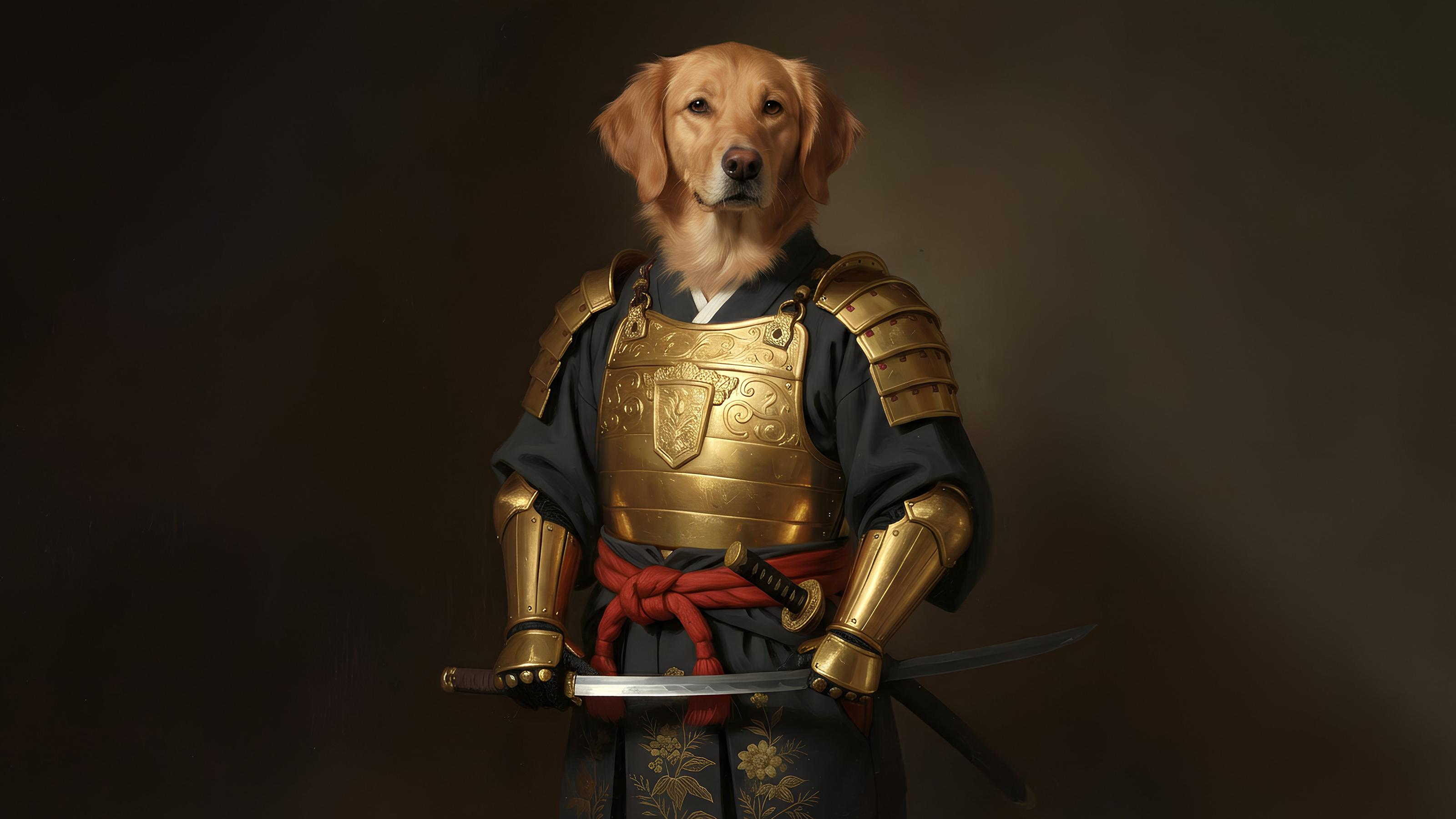 FluffyFriends Samurai pet portrait theme