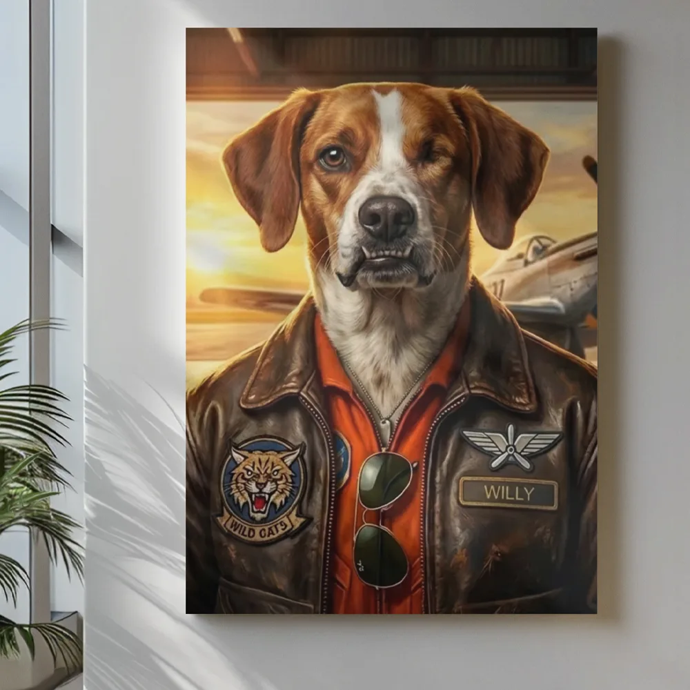 Pet name crafted into the portrait artwork